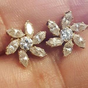 14k gold Cz earrings